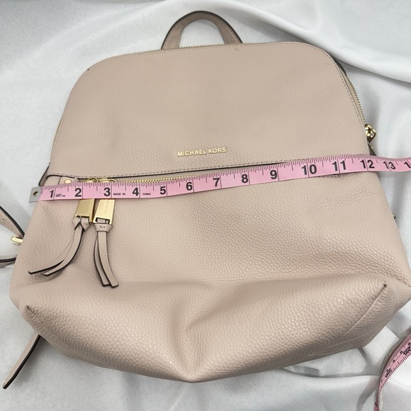 MICHAEL KORS PINK RHEA MEDIUM PEBBLE LEATHER‎ SLIM BACKPACK main image 6